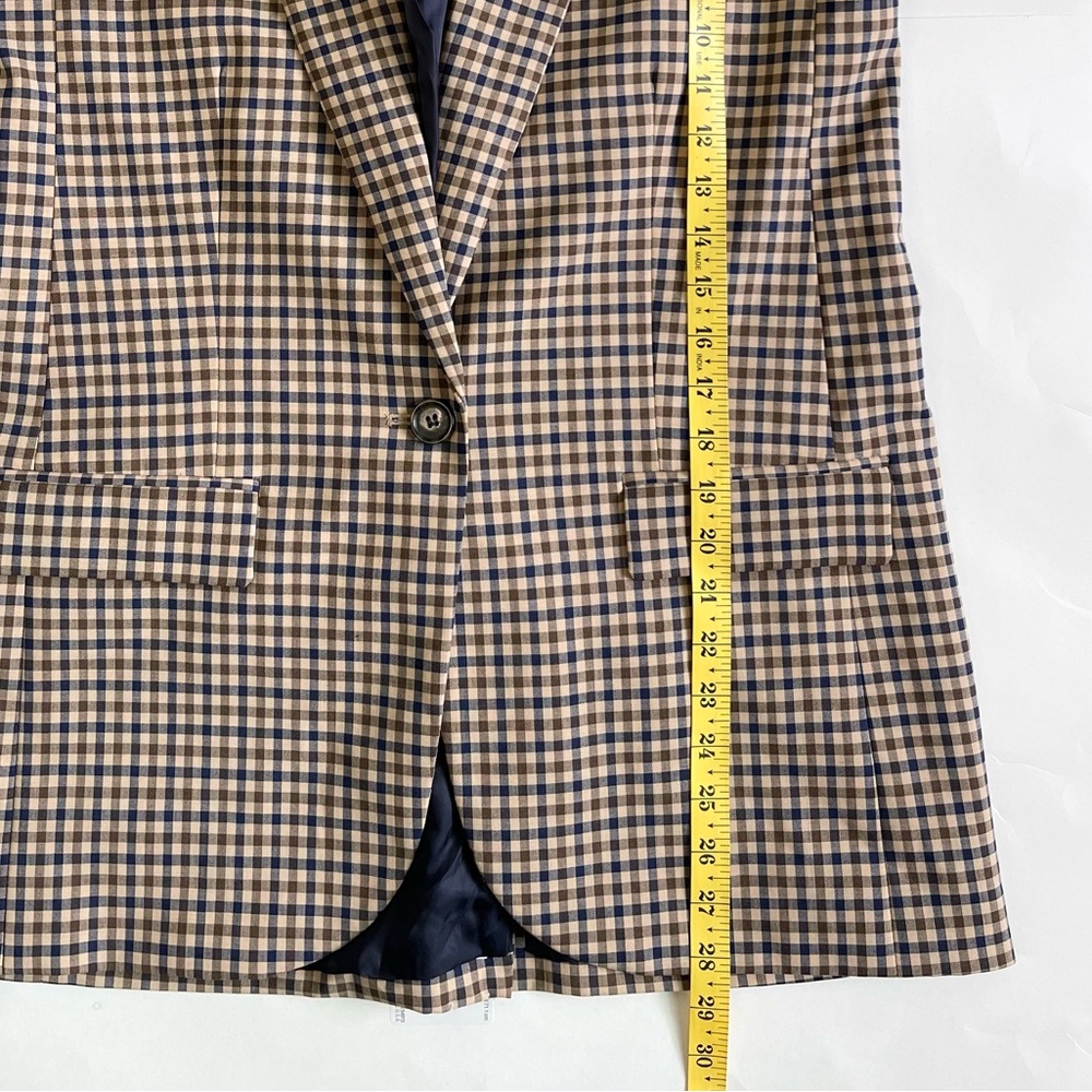 J. Crew Checked Alfie Blazer in Brown, Navy & Cream 2 - Picture 5 of 8